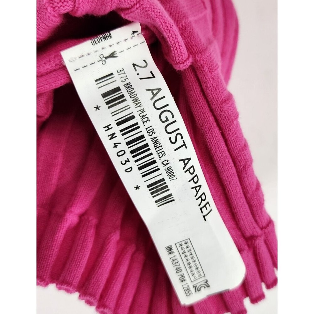 Endless Rose Dress Womens Small Pink Rulffe V Neck Ribbed Button Down Knit Mini - Picture 10 of 11